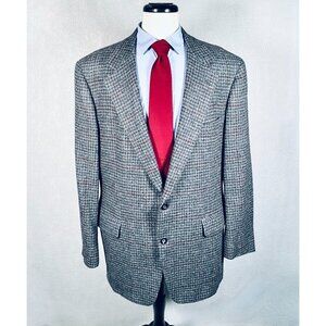Vintage Homer Reed Blazer Mens 46R Gray Wool Houndstooth Union Made Jacket